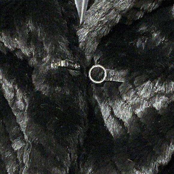 New Alpine Studio Black Faux Fur Coat Small Plush Soft - Picture 4 of 6